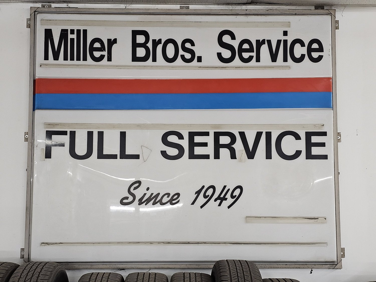 Miller Bros. Service - Full Service Since 1949 vintage neon sign